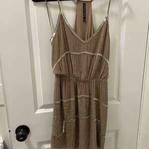 Walter Baker Shimmering Tan Mini Dress